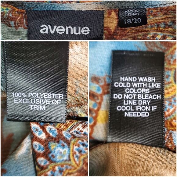 Bohemian lace-trim blouse with elastic sleeves by Avenue - Women's Plus 18/20 - Picture 6 of 7